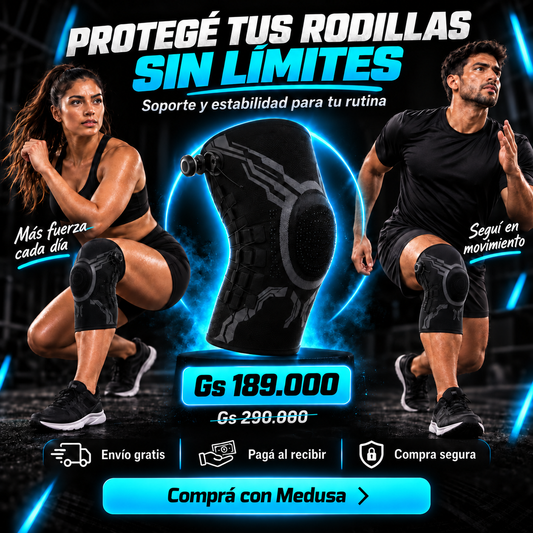 Rodillera Premium Ajustable con Soporte Lateral y Almohadilla de Gel