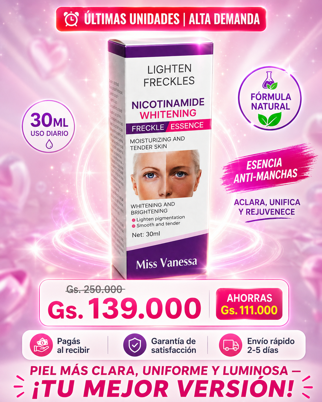 Blanqueador para manchas y pecas